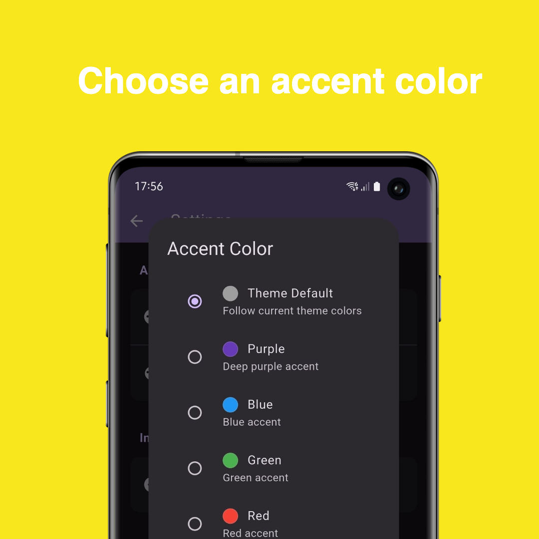 Color theme feature screenshot