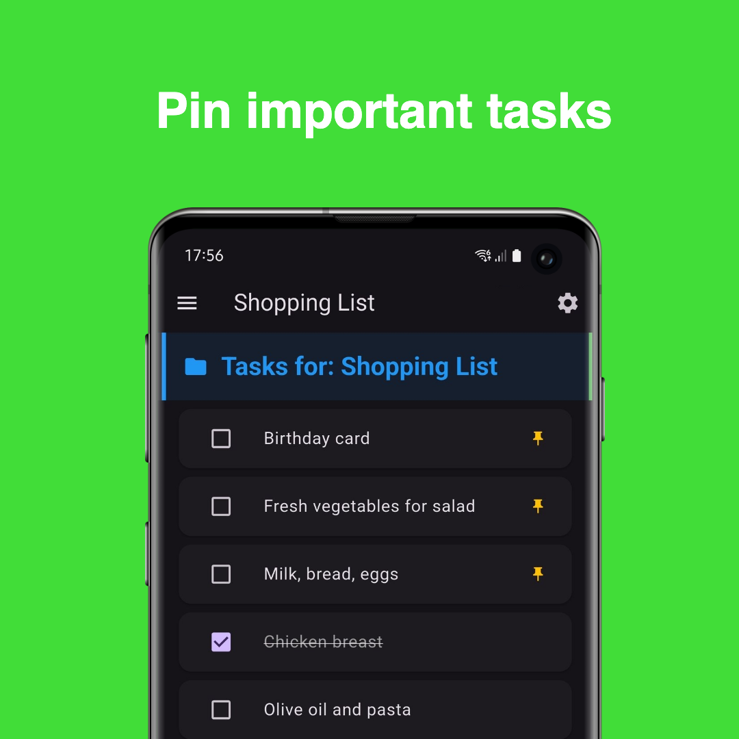 Pin feature screenshot