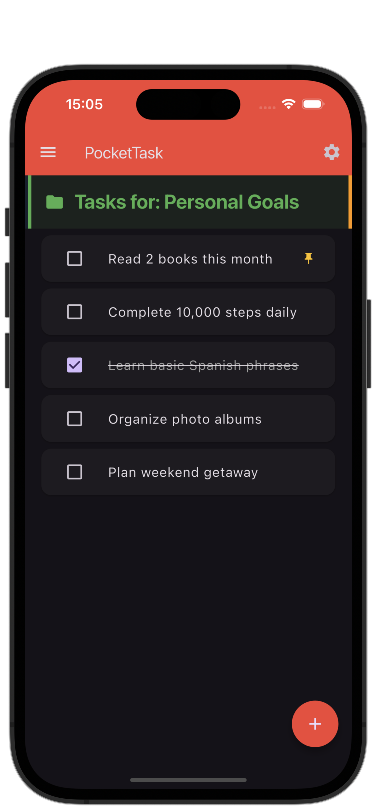 Red theme screenshot
